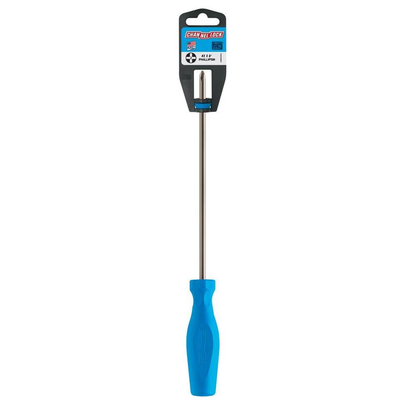Destornillador Phillips #2 de 8 pulgadas con punta magnética, mango de tres lóbulos - P208H de Channellock