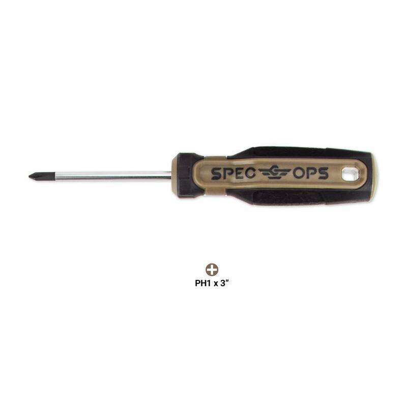 SPEC OPS #1 x 4 pulgadas destornillador Phillips, punta magnética, eje de acero Cr-Mo - SPEC-S1-PH1