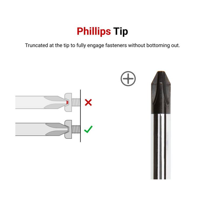 Desarmador de cabeza Phillips largo #3 con mango resistente TEKTON (Hoja de cromo) - DSP34003