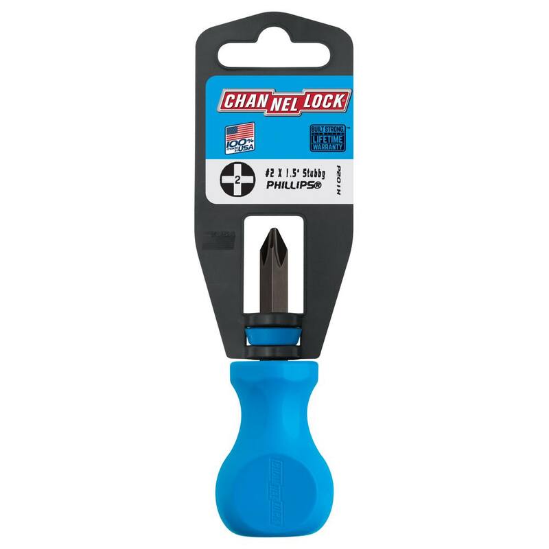 Destornillador Phillips corto de 1.5 pulgadas con mango Tri-Globe - P201H de Channellock