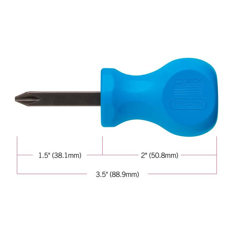 Destornillador Phillips corto de 1.5 pulgadas con mango Tri-Globe - P201H de Channellock