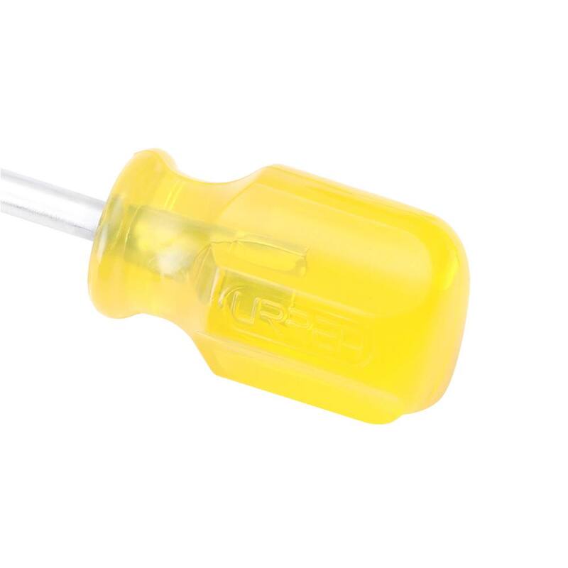 Desarmador corto de mango ámbar con punta Phillips y mango redondo tipo 1-3/8 in. URREA - 9671