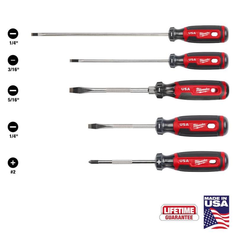 Kit de desarmadores Milwaukee con agarre acolchonado (5 piezas) - MT200-5
