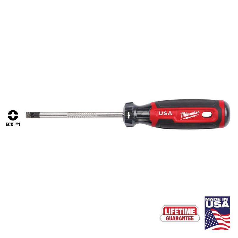 Destornillador Milwaukee de 4 pulgadas con punta ECX #1 y agarre acolchonado - MT215