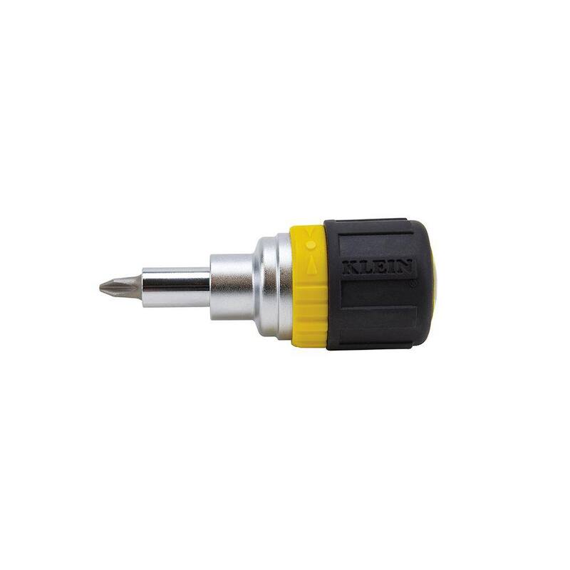 Herramienta de 6 en 1 con mango de agarre acolchonado y trinquete - Destornillador corto de Klein Tools - 32593