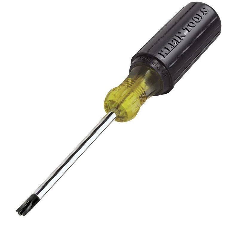 Destornillador de punta combinada #2 de Klein Tools con mango de agarre acolchonado y punta redonda de 4 pulgadas - 7324