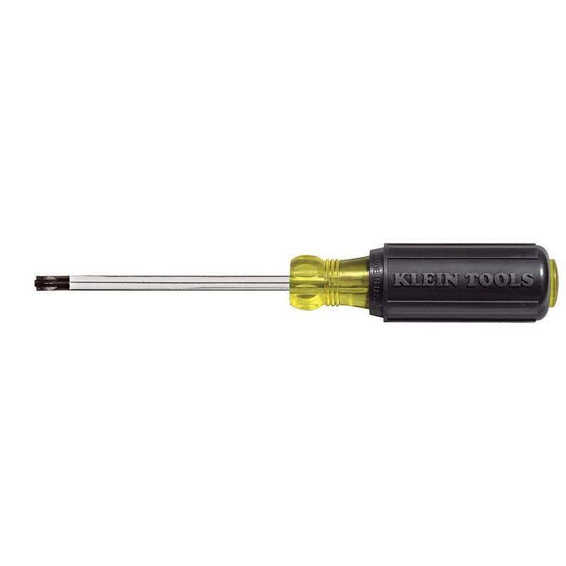 Destornillador de punta combinada #2 de Klein Tools con mango de agarre acolchonado y punta redonda de 4 pulgadas - 7324