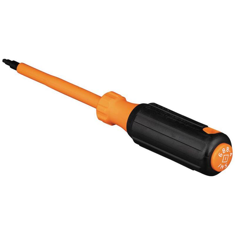 Punta cuadrada #1 de Klein Tools, desarmador aislado con mango de 4 pulgadas - 6884INS
