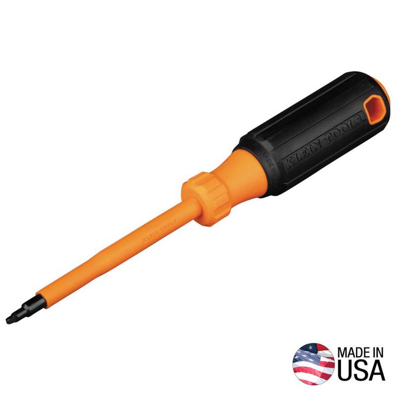 Punta cuadrada #1 de Klein Tools, desarmador aislado con mango de 4 pulgadas - 6884INS