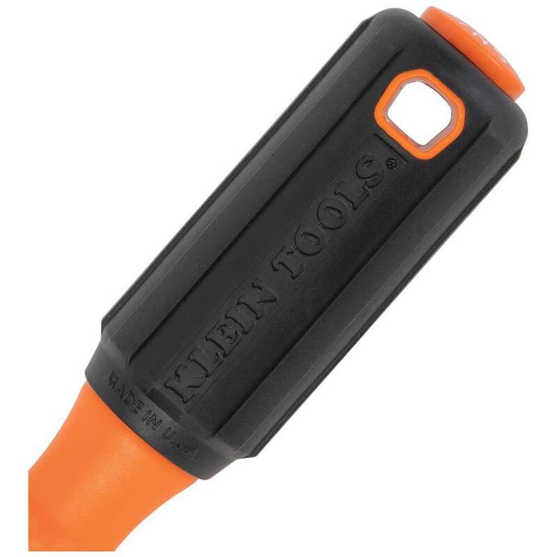 Destornillador aislado de punta cuadrada #2 de Klein Tools de 6 pulgadas con vástago redondo - 6846INS
