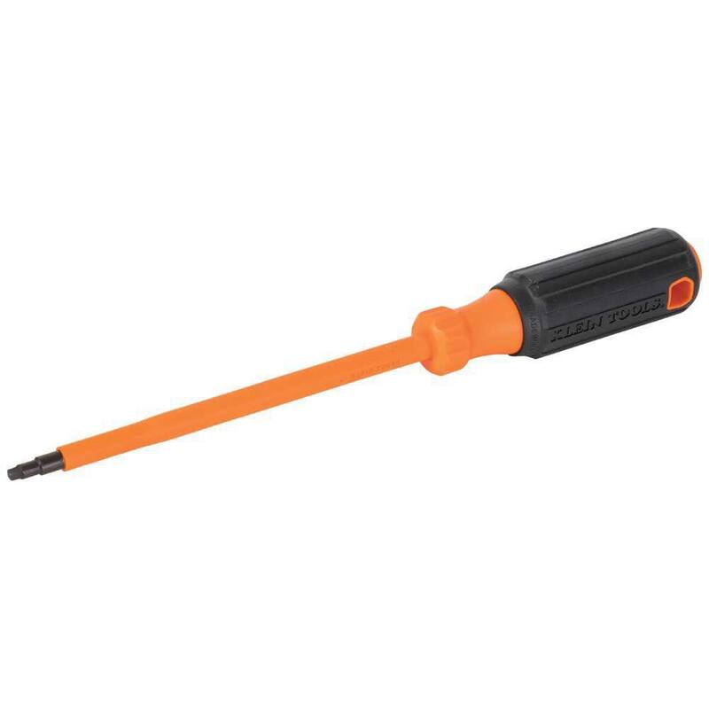 Destornillador aislado de punta cuadrada #2 de Klein Tools de 6 pulgadas con vástago redondo - 6846INS
