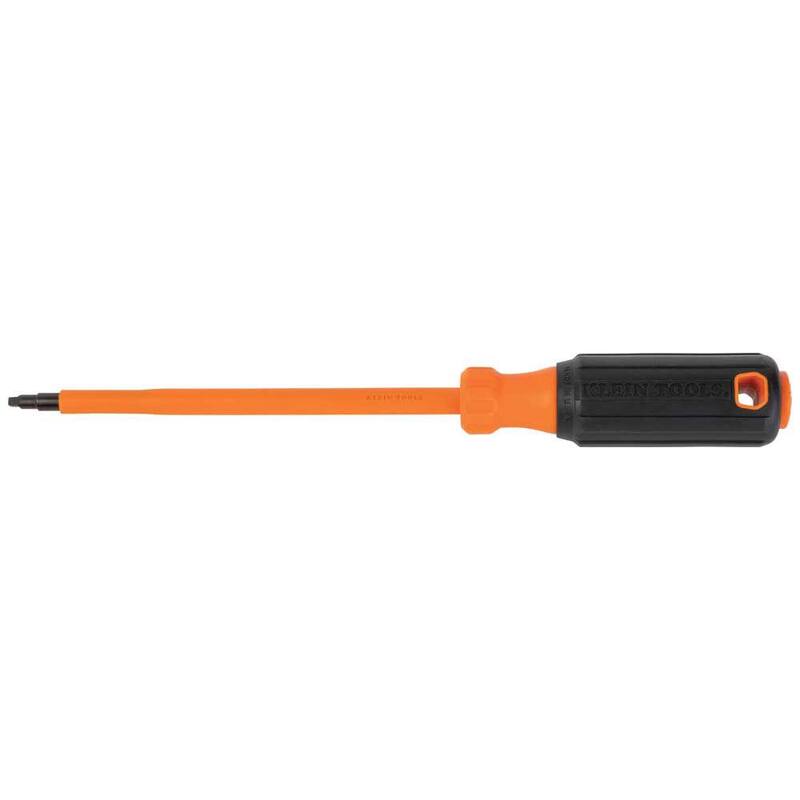 Destornillador aislado de punta cuadrada #2 de Klein Tools de 6 pulgadas con vástago redondo - 6846INS