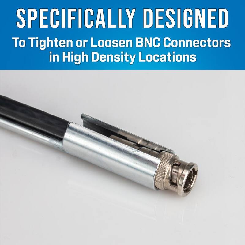 Conector BNC de 12 pulgadas con destornillador de mango negro/azul - RBNC-12 de JONARD TOOLS.