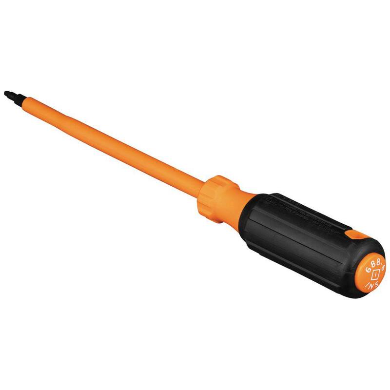 Klein Tools Punta Cuadrada #1, Desarmador Aislado de 6 pulgadas - 6886INS