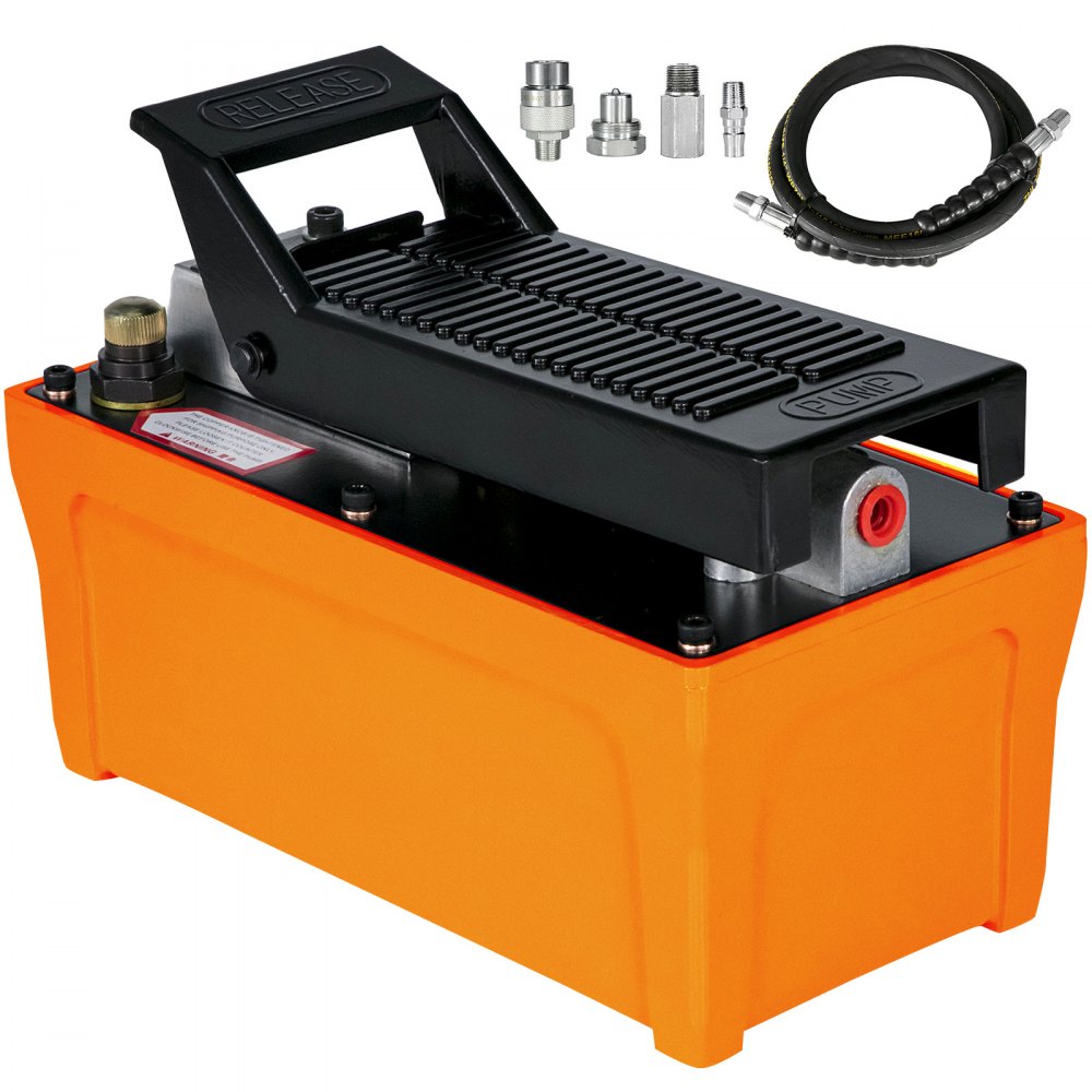 VEVOR Air Hydraulic Pump 10000 PSI 1/2 Gal Reservoir Hydraulic Foot Pump Air Treadle Foot Actuated for Auto Body Frame Machines and Pulling Post (Pump Comes Without Oil) - QDJTSYYB000000001V0