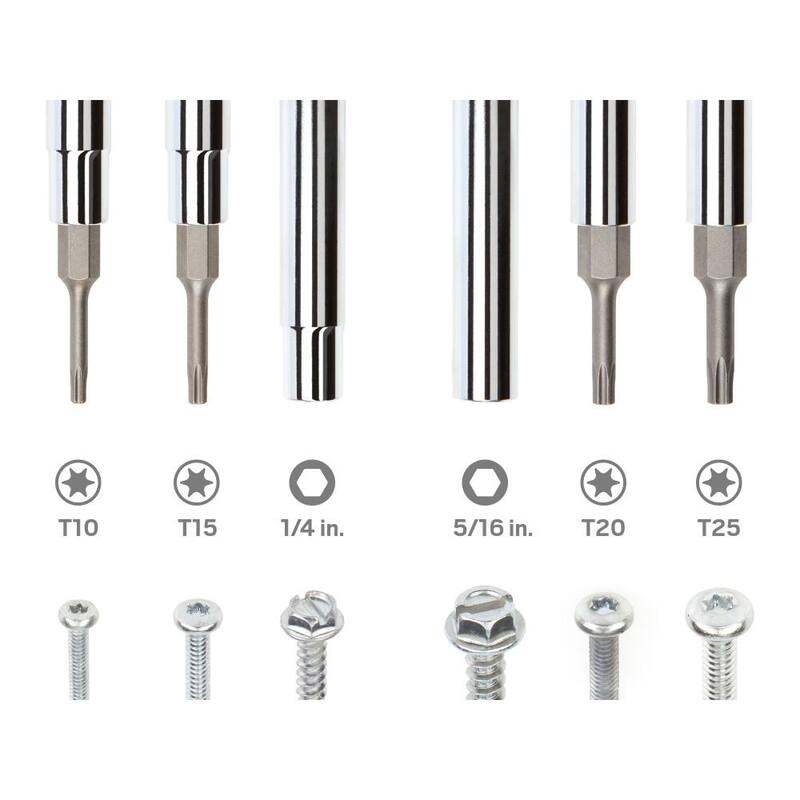 TEKTON T10 x T15, T20 x T25 6-en-1 Destornillador Torx - DMS14003