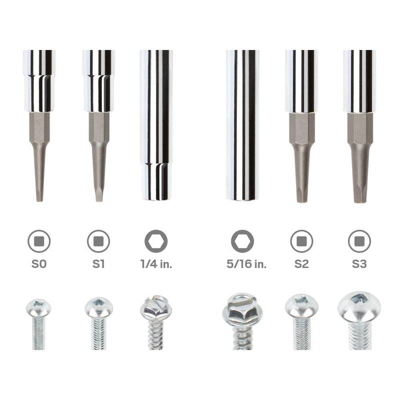 TEKTON S0 x S1, S2 x S3 Destornillador Cuadrado 6 en 1 - DMS14006