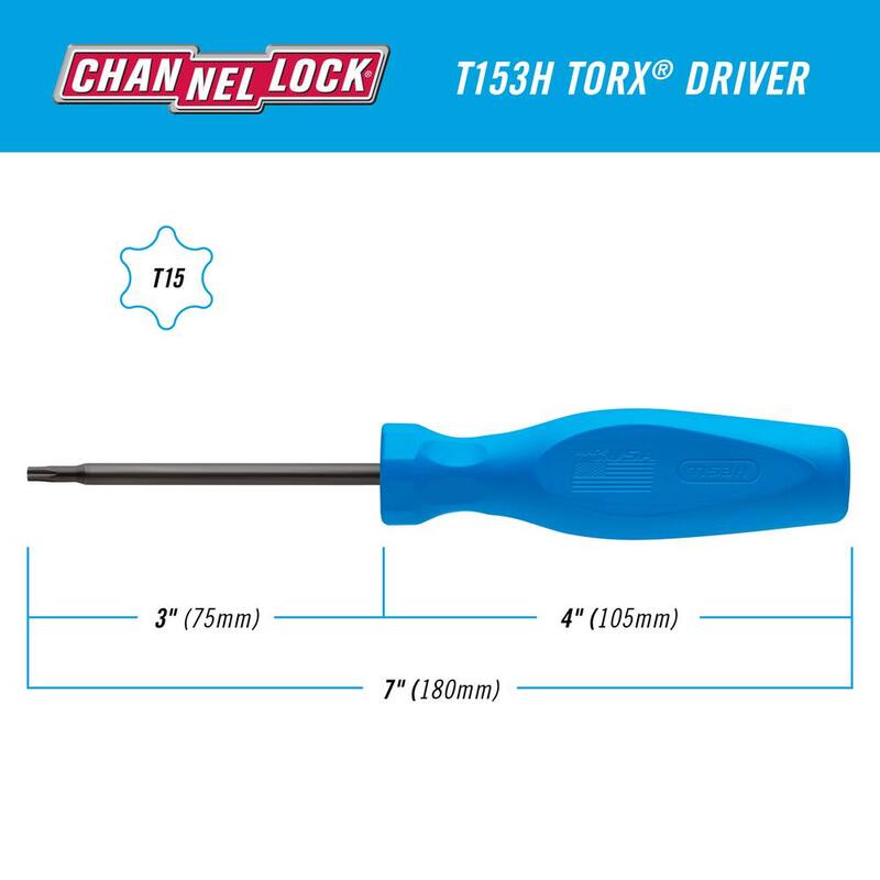 Destornillador T15 Torx de 3 pulgadas con mango de alto rendimiento de 3 lados - T153H.
