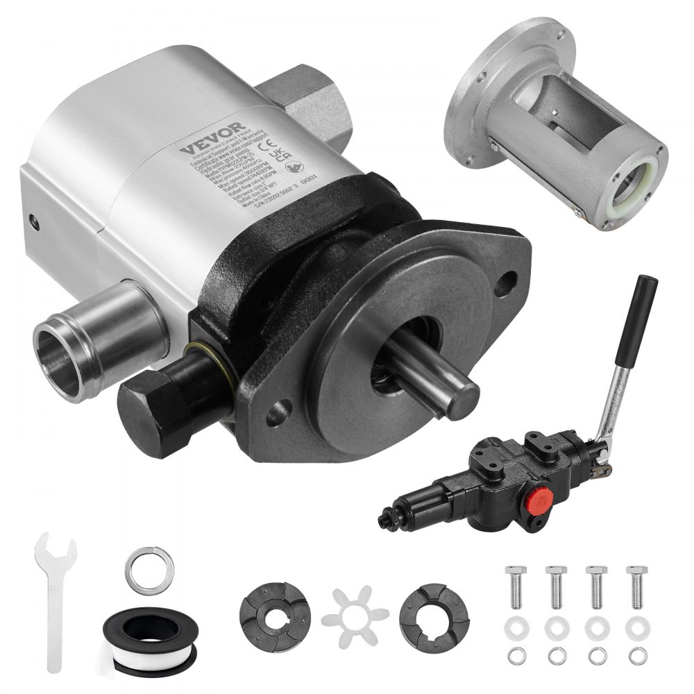 VEVOR Hydraulic Wood Log Splitter Pump Kit, 22GPM, 2 Stage 4000PSI Aluminum Hydraulic Gear Pump, with Valve Coupling Installation Base 3/4'' NPT Outlet 3600 RPM, for Small Engine Mounting Log Splitter - YYPMB22GPM4003RCQV0
