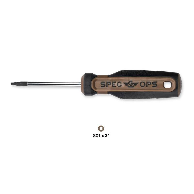 SPEC OPS #1 x 3 pulg. Desarmador de punta cuadrada con punta magnética, eje de acero Cr-Mo - SPEC-S1-SQ1