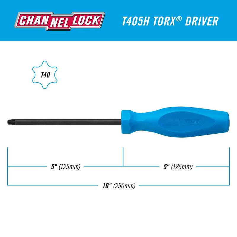 Desarmador Torx con mango de alto rendimiento de 3 lados de Channellock de 5 pulgadas - T405H