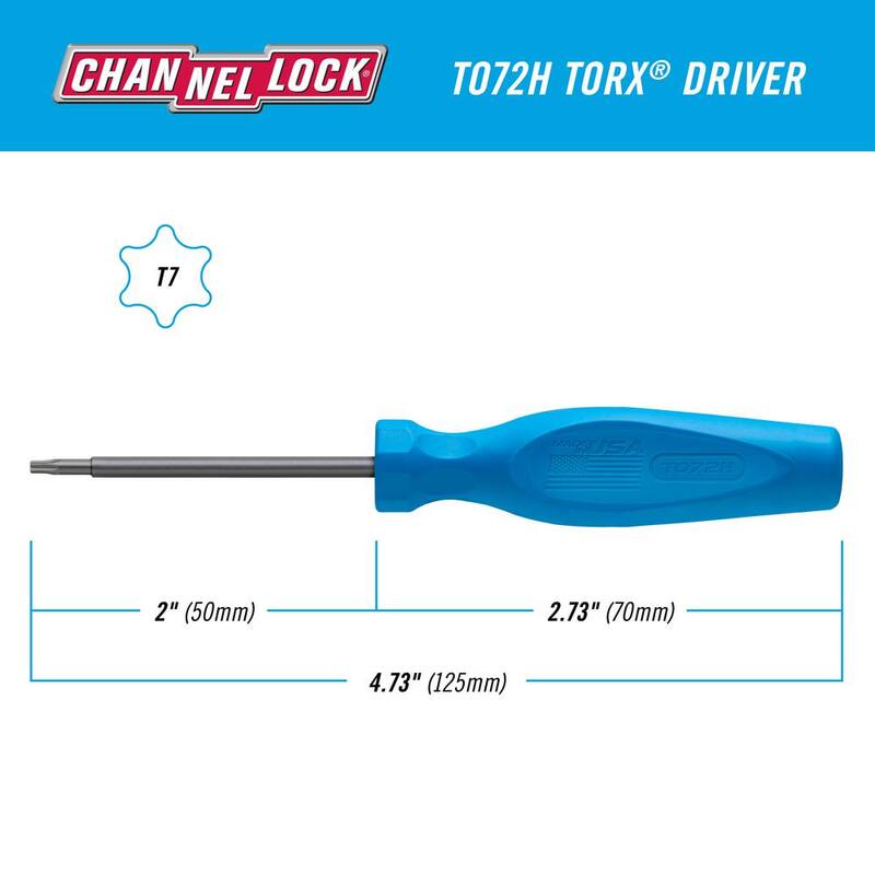Desarmador Torx T7 de 2 pulgadas Channellock con mango de alto rendimiento de 3 lados - T072H