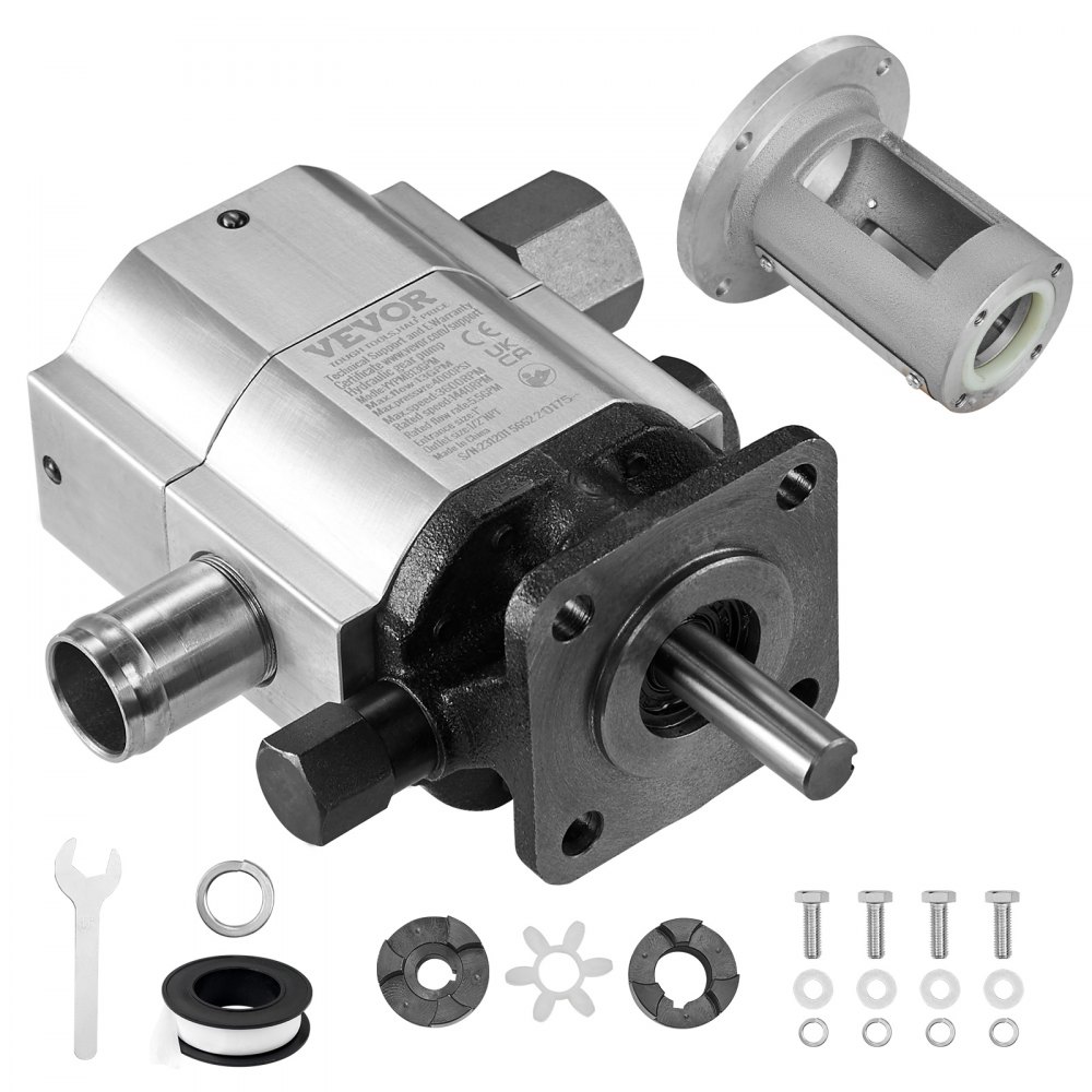 VEVOR Hydraulic Wood Log Splitter Pump Kit, 13 GPM, 2 Stage 4000 PSI Aluminum Hydraulic Gear Pump, with Coupling Installation Base 1/2'' NPT Outlet 3600 RPM, for Small Engine Mounting Log Splitter - YYPMB13GPM30I45SJV0