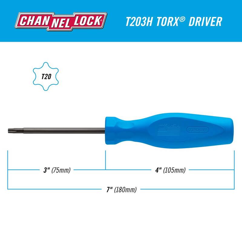 Destornillador de Torx T20 de 3 pulgadas con mango de alto rendimiento de 3 lados - T203H