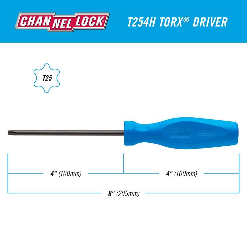 Desarmador Torx T25 de 4 pulgadas Channellock con mango de alto rendimiento de 3 lados - T254H
