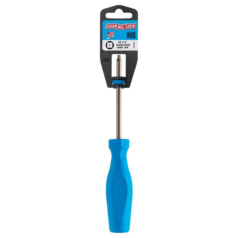 Destornillador de punta cuadrada #2 de 4 pulgadas con mango en forma de trilobular y punta magnética - R204H