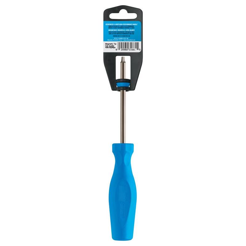 Destornillador de punta cuadrada #2 de 4 pulgadas con mango en forma de trilobular y punta magnética - R204H