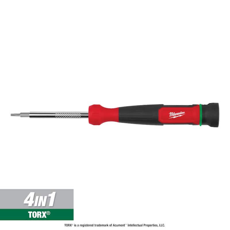 Desarmador de precisión de múltiples puntas TORX para seguridad de 4 en 1 de Milwaukee - 48-22-2931.