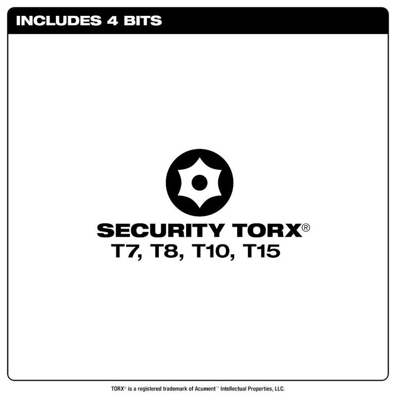 Desarmador de precisión de múltiples puntas TORX para seguridad de 4 en 1 de Milwaukee - 48-22-2931.