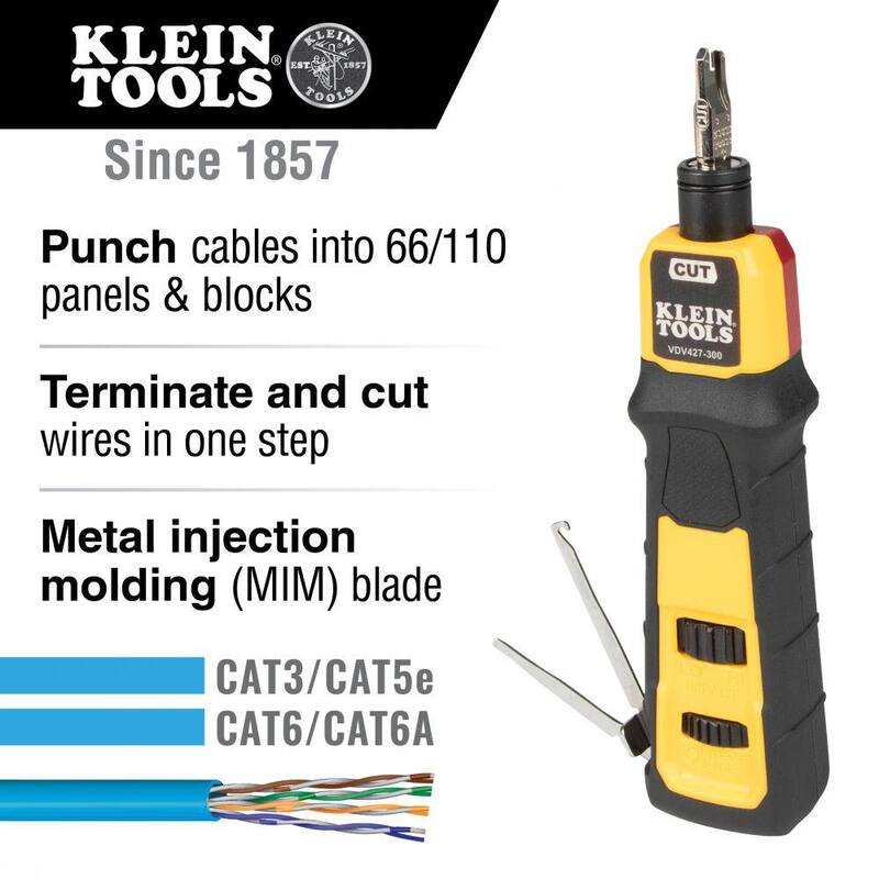 Herramienta de Impacto Punchdown de Klein Tools, Cuchilla MIM 66/110, Impacto de Alta/Baja Fuerza - VDV427-300