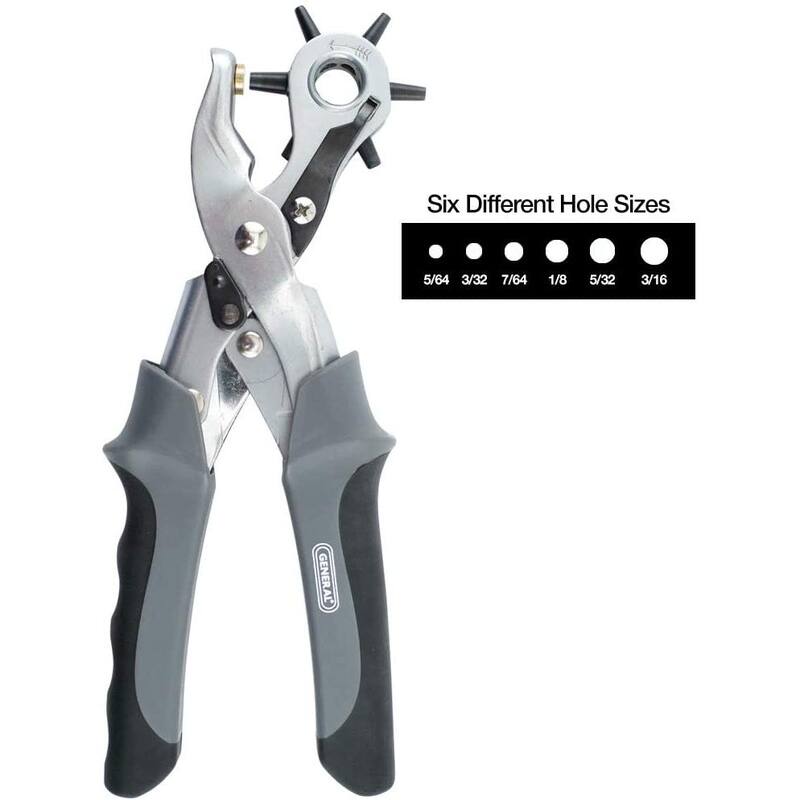 Perforadora de agujeros giratoria de alta resistencia con apertura automática de General Tools para perforar cuero, cinturones, collares para mascotas, bolsos y más - 73