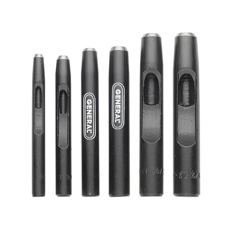 Juego de punzones de acero hueco de General Tools (6 piezas) - 1280ST