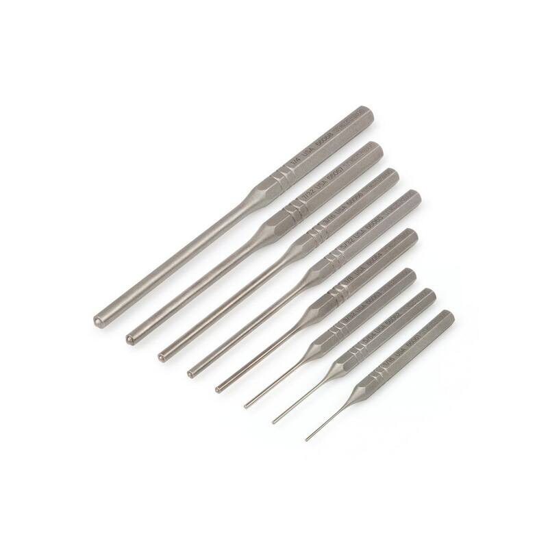 Juego de sacabocados de pasador de rodillo TEKTON de 1/16 a 1/4 de pulgada (8 piezas) - PNC93001