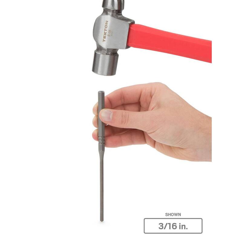 Juego de sacabocados de pasador de rodillo TEKTON de 1/16 a 1/4 de pulgada (8 piezas) - PNC93001
