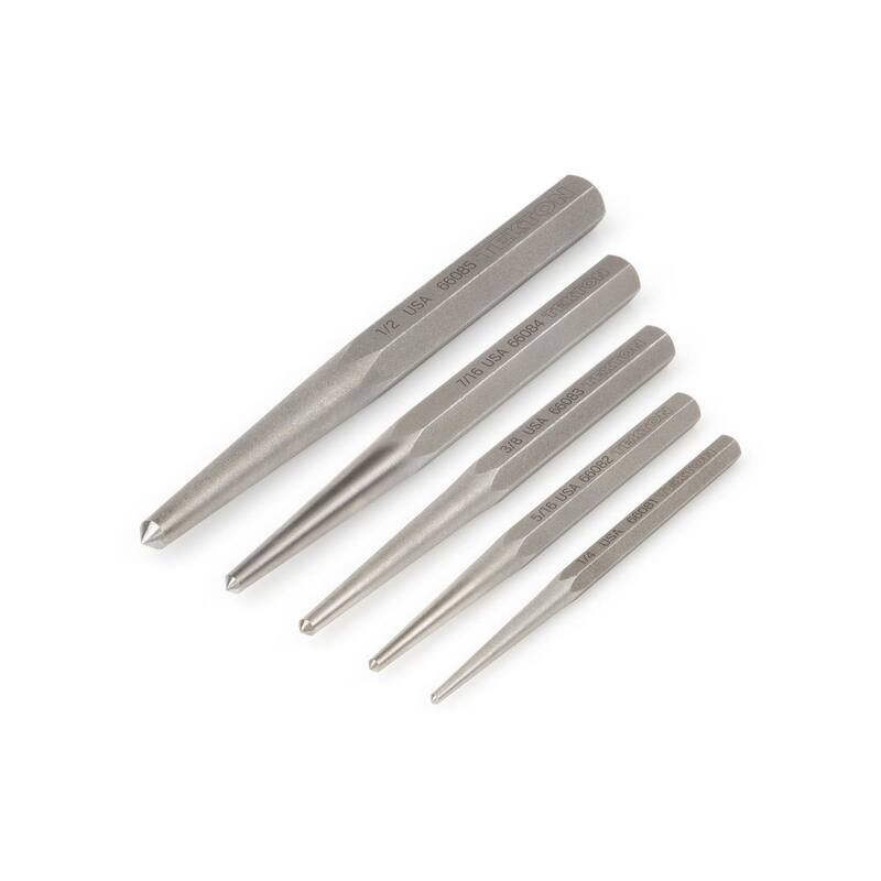 Juego de Punzones Centrales TEKTON de 1/4 a 1/2 pulgadas (5 piezas) - PNC95002