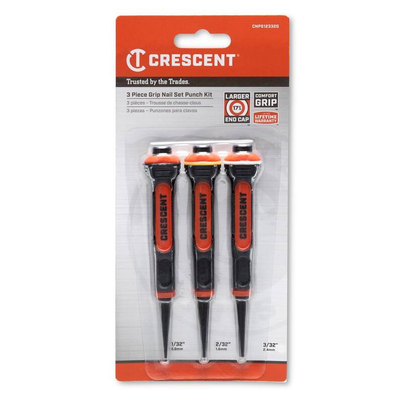 Juego de punzones para clavos de doble material Crescent (3 piezas) - CNPS12332G