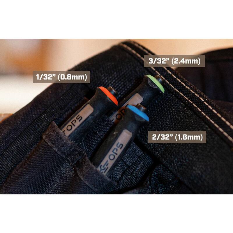 Set de clavadoras SPEC OPS de 3 piezas incluye 1/32, 1/16, 3/32 pulgadas, agarre con absorción de impactos, acero de alto carbono - SPEC-N1-3PK