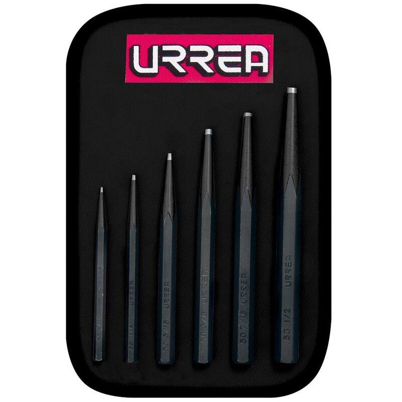 URREA Juego de punzones de derivación cortos de 3/16 a 1/2 pulgadas (6 piezas) - 50A