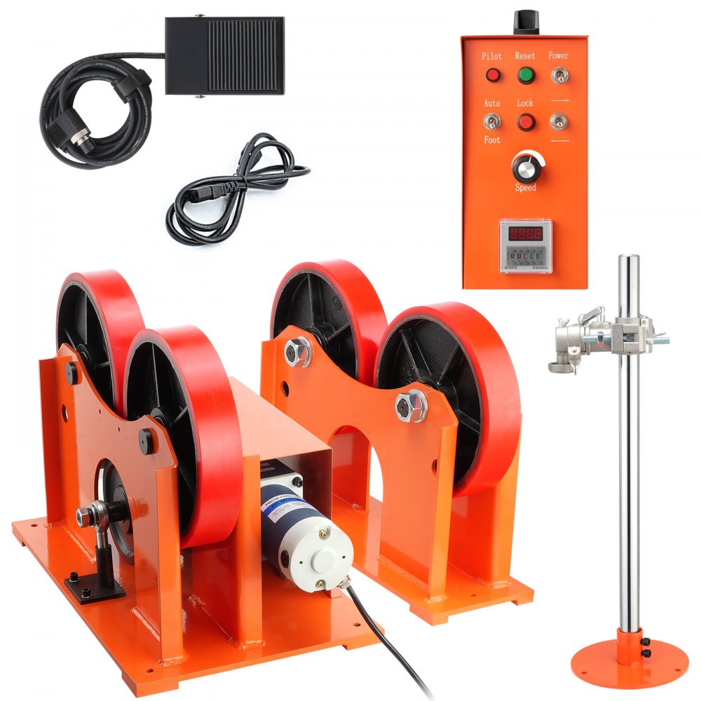 VEVOR 110V Turning Rolls Linkage Roller, 1000KG/2205LBS Loading Welding Turning Roll, 25-1400mm Diameter, 80-1600 mm/min Rotary Welding Positioner & Welding Torch Stand for Welding Equipment Support - HJGLJX1000KGVKNQDV1