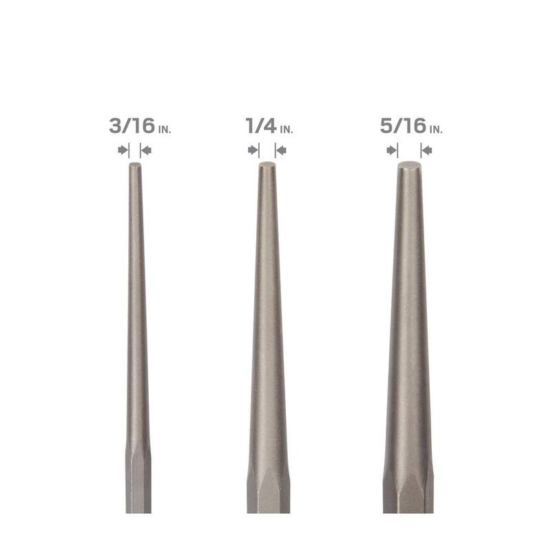 Set de 3 pzas. de Punzones de alineación largos TEKTON (3/16, 1/4, 5/16 pulg.) - 66556