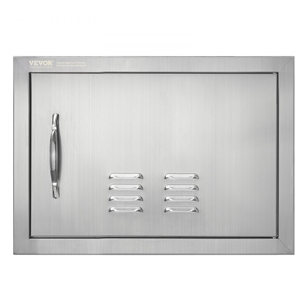 VEVOR BBQ Access Door, 20W x 14H Inch Single Outdoor Kitchen Door, Stainless Steel Flush Mount Door, Wall Vertical Door with Handle and vents, for BBQ Island, Grilling Station, Outside Cabinet - DMMBSCJMYS20YM2A0V0