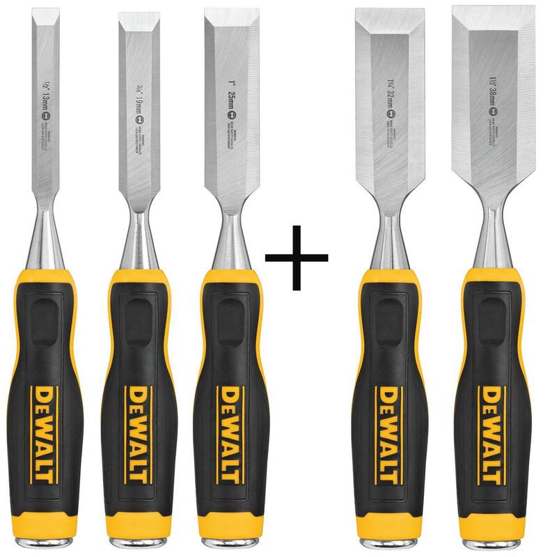 Set de formones DEWALT (3 piezas), Formón de 1-1/4 pulgadas y Formón de 1-1/2 pulgadas - DWHT16862W6052
