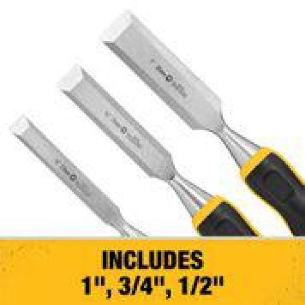 Set de formones DEWALT (3 piezas), Formón de 1-1/4 pulgadas y Formón de 1-1/2 pulgadas - DWHT16862W6052
