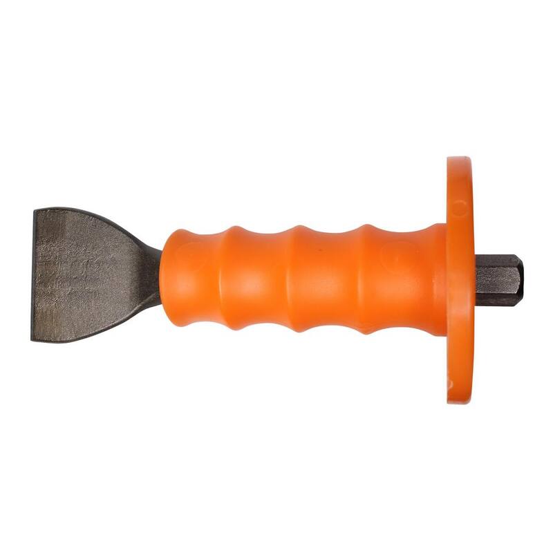 Mayhew Tools Cincel de albañil con protección para la mano de 2-1/4 pulg. x 7-3/4 pulg. - 35705