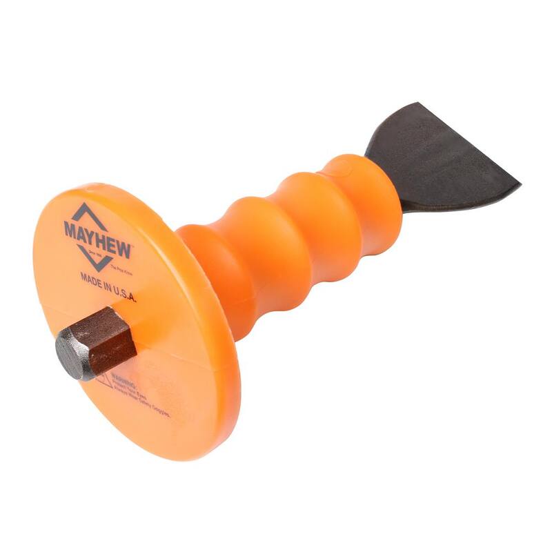 Mayhew Tools Cincel de albañil con protección para la mano de 2-1/4 pulg. x 7-3/4 pulg. - 35705
