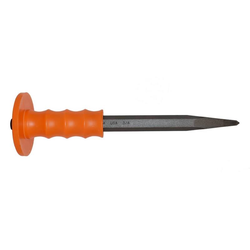 Mayhew 3/4 in. x 12 in. Cincel punta de toro con guardamanos Guardian - 80205